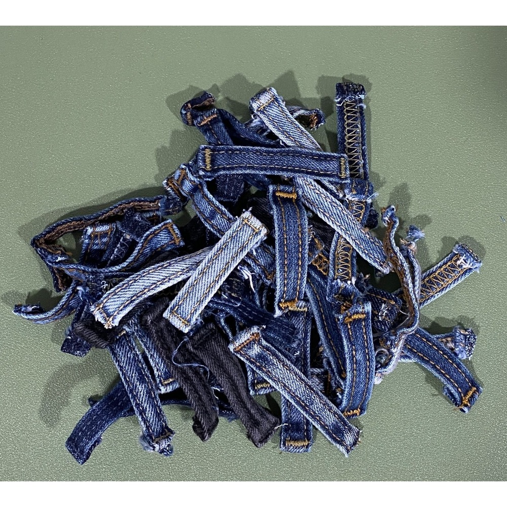 Denim Beltloops 50 Pcs. Blue Jean Belt Loops For Quilting Sewing Crafts Upcycled
